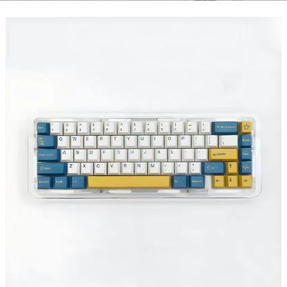 Set de 173 teclas MyKeyboard Merlin con perfil Cherry, fabricadas en PBT double shot en tonos azul, blanco y amarillo.
