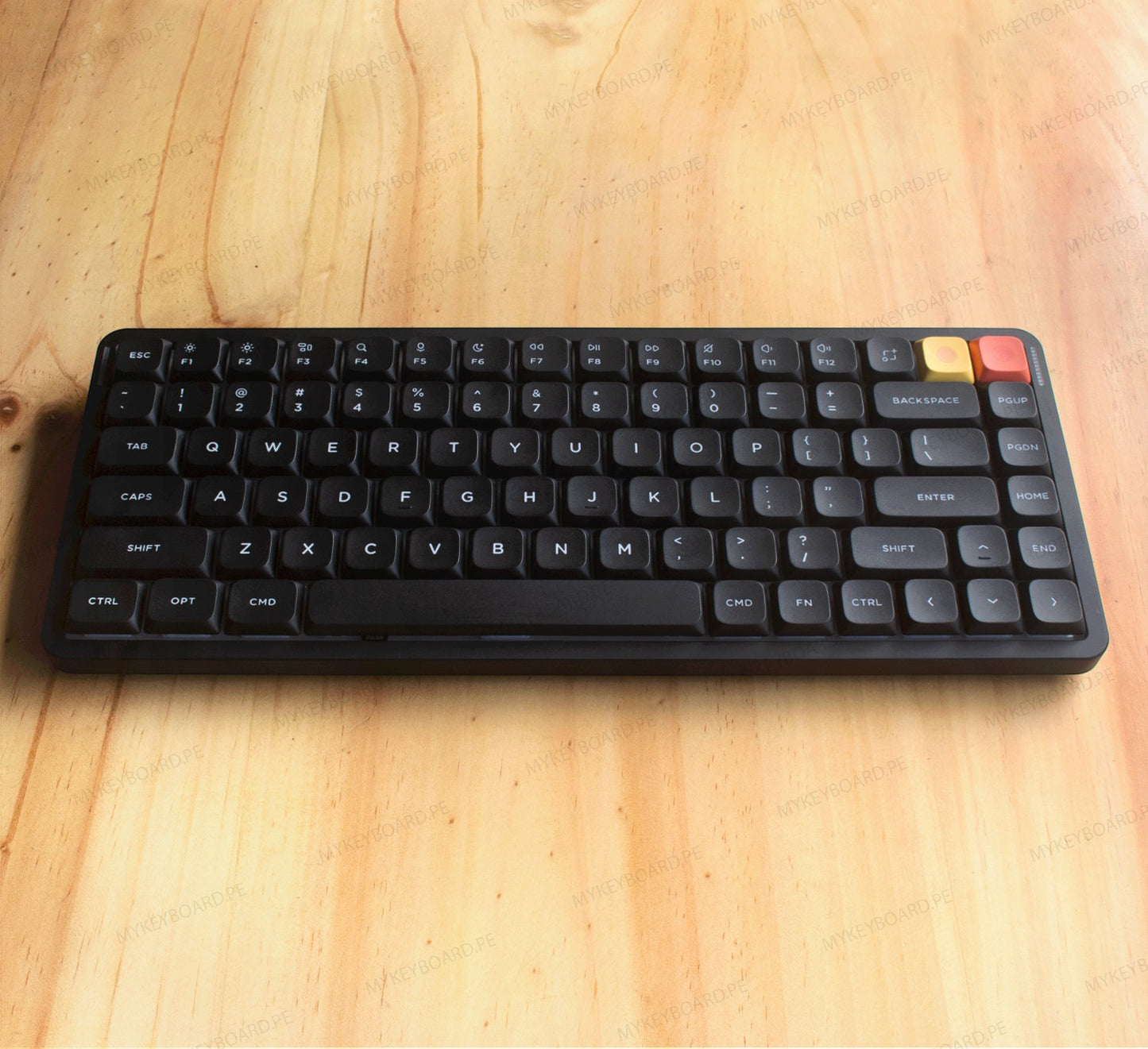 Teclado mecánico MyKeyboard NuPhy Air75 V3 en color Nebula Dark, formato 75% ultrafino con teclas PBT negras.