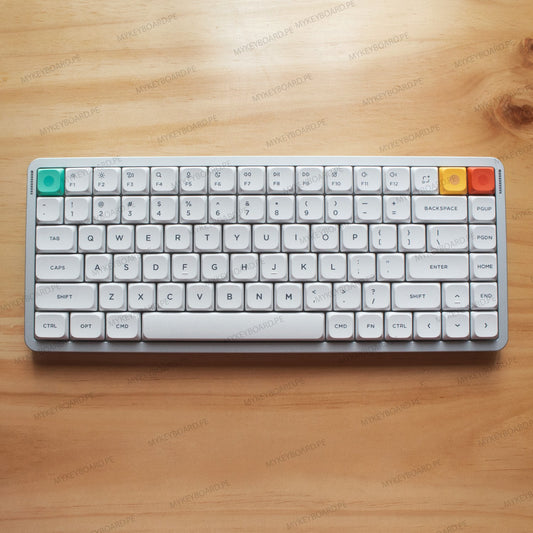 Teclado mecánico MyKeyboard NuPhy Air75 V3 en color Nova White con teclas PBT y diseño compacto de perfil bajo.