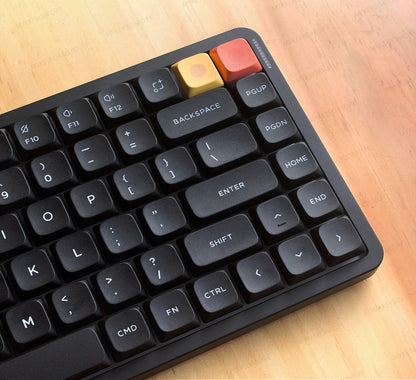 Teclado mecánico NuPhy Air75 V3 Nebula Dark de MyKeyboard con teclas PBT negras y teclas de acento coloridas