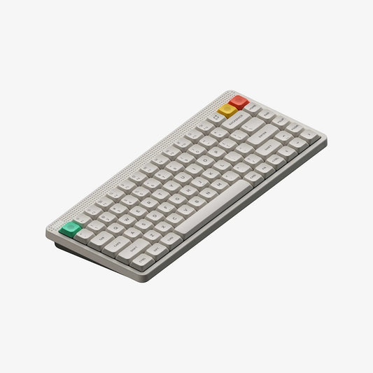 Teclado mecánico MyKeyboard NuPhy Node75 Lunar White de perfil bajo, formato 75% con teclas de acento coloridas