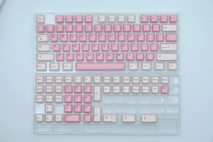 Set de 121 teclas MyKeyboard RIM con perfil Cherry, fabricadas en PBT double shot en tonos rosa y crema.