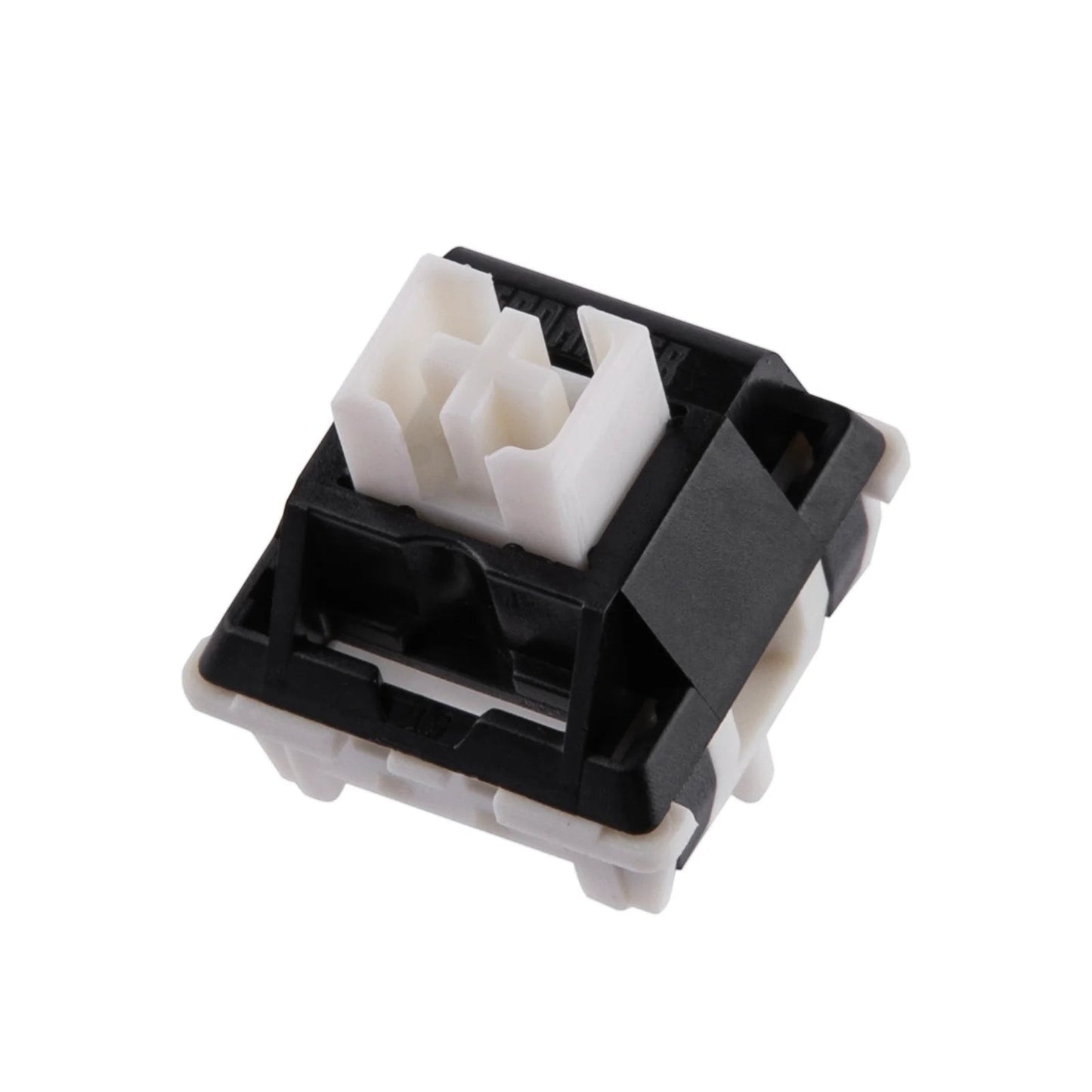Switch lineal Epomaker Zebra de MyKeyboard con vástago blanco y carcasa negra para teclados mecánicos personalizados