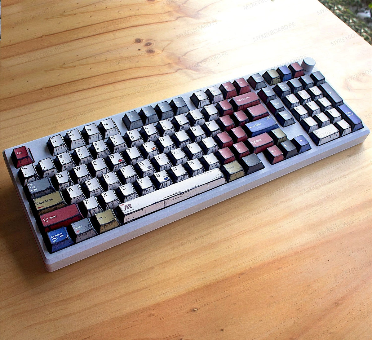 Teclado mecánico MyKeyboard EPOMAKER Galaxy100 con diseño manga, cuerpo de aluminio y teclas PBT perfil MDA