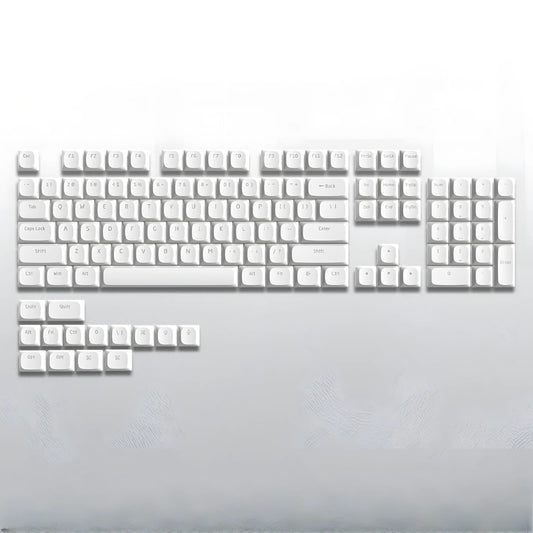 Set de 118 teclas MyKeyboard blancas de perfil bajo fabricadas en PBT double shot para teclados mecánicos