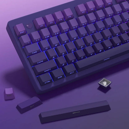 Set de 133 teclas MyKeyboard con degradado morado, perfil Cherry y material PBT double shot para teclado mecánico