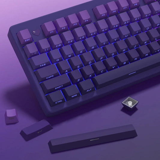 Set de 133 teclas MyKeyboard con degradado morado, perfil Cherry y material PBT double shot para teclado mecánico