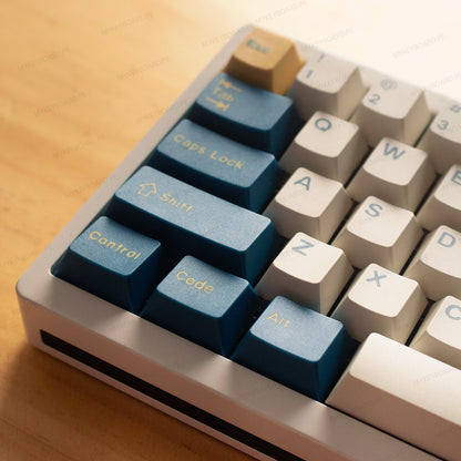 Teclado mecánico MyKeyboard Weikav NUT65 Merlin 65% con teclas PBT azul y crema y diseño compacto