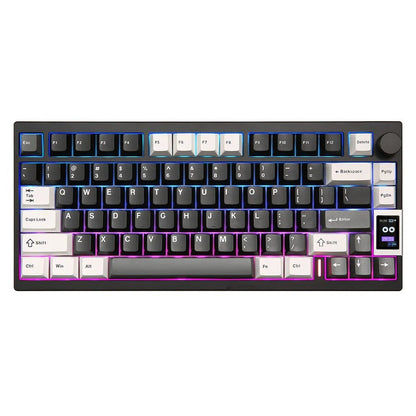 Teclado mecánico MyKeyboard YUNZII AL80 negro de 75% con pantalla LCD, perilla y teclas PBT de doble inyección
