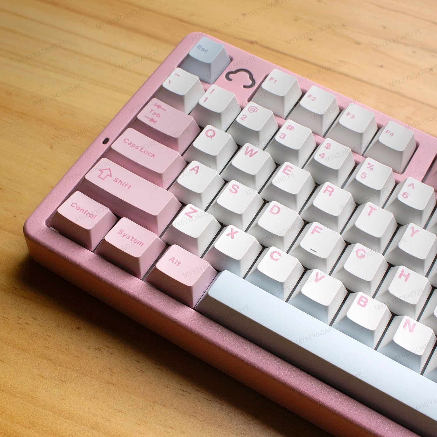 Teclado mecánico MyKeyboard YUNZII AL98 rosa con cuerpo de aluminio, teclas PBT y diseño compacto de 98%