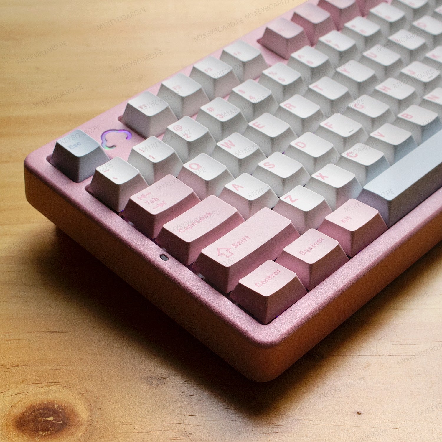 Teclado mecánico MyKeyboard YUNZII AL98 rosa con cuerpo de aluminio, teclas PBT y retroiluminación RGB