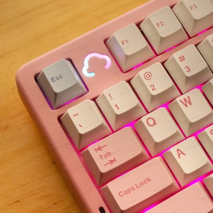 Teclado mecánico MyKeyboard YUNZII AL98 rosa con iluminación RGB, teclas PBT y cuerpo de aluminio CNC