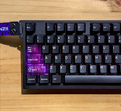 Teclado magnético YUNZII RT75 Pro de MyKeyboard con tecnología Hall Effect, distribución 75%, perilla multimedia y keycaps PBT visto desde arriba.