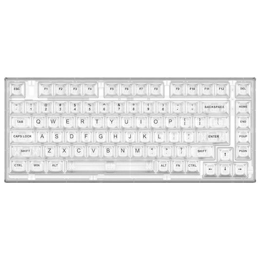Teclado mecánico MyKeyboard YUNZII X75 Pro transparente con formato 75% y diseño minimalista de teclas cristalinas